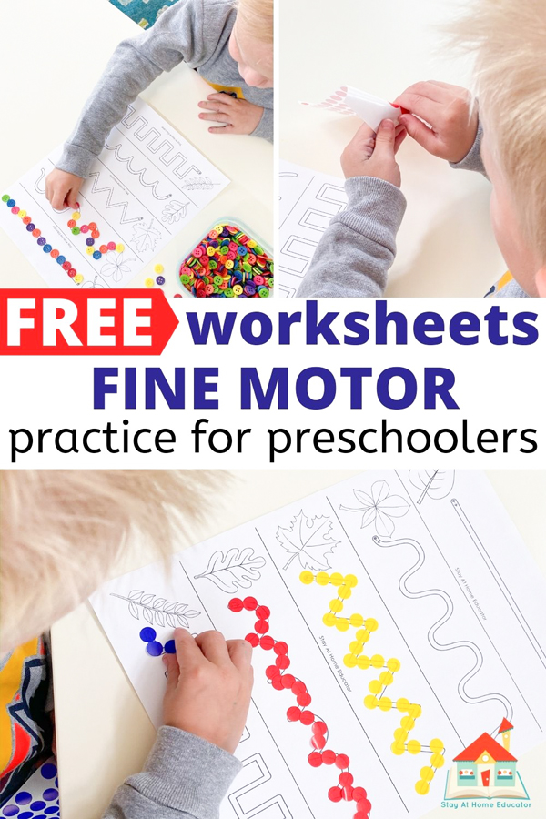 free fine motor worksheets for preschoolers