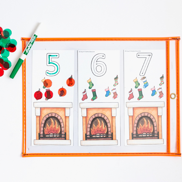 christmas number and counting activities | christmas number activities, games, printables, printable activities for teaching preschool math for Christmas theme | Christmas number activities for the early years | christmas number formation counting cards