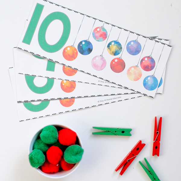 christmas number and counting activities |christmas number activities, games, printables, printable activities for teaching preschool math for Christmas theme | Christmas number activities for the early years | christmas counting and fine motor cards for learning number recognition