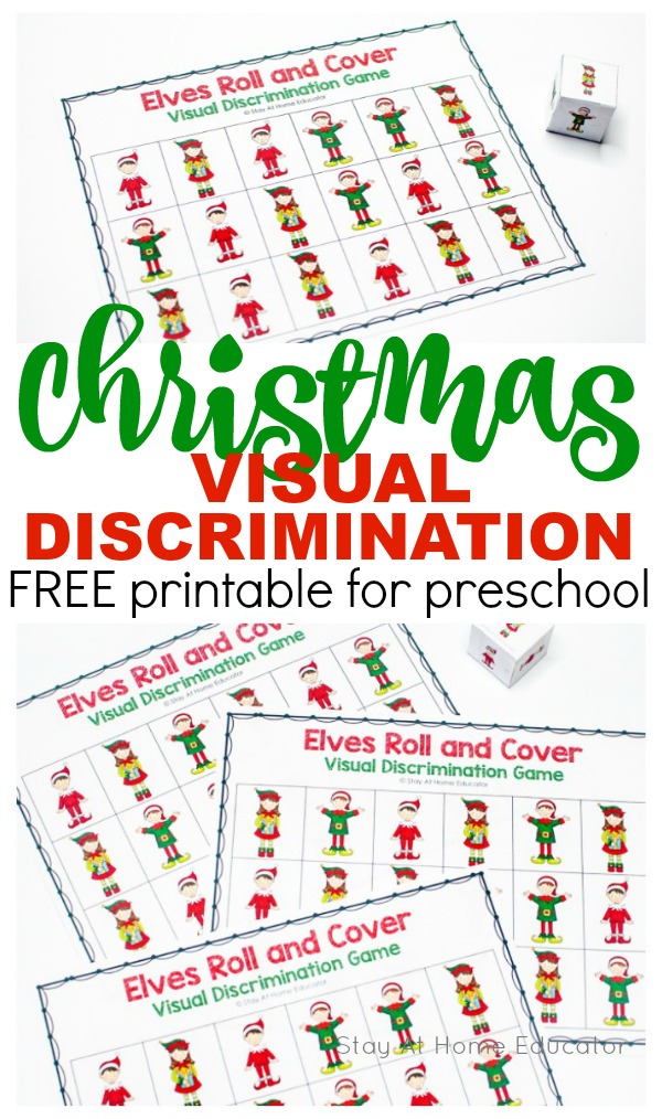 Christmas visual discrimination mats, free visual discrimination activities for preschoolers
