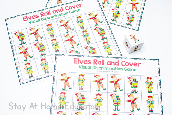 Christmas visual discrimination mats, free visual discrimination activities for preschoolers