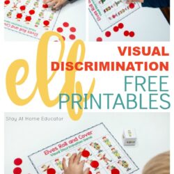 Christmas Visual Elf themed printables for preschool | Discrimination Mats | free visual discrimination printables