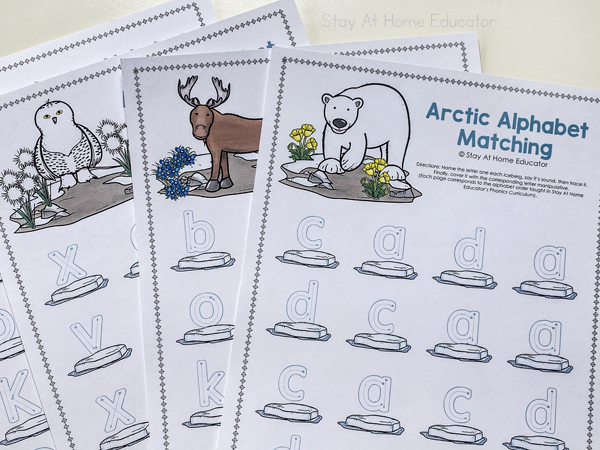 arctic letter tracing mats