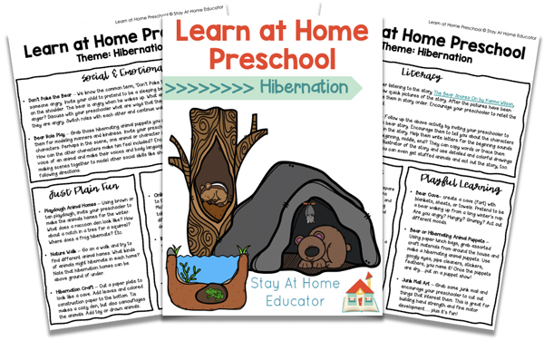 sample of lesson plans with text learn at home preschool hibernation theme | winter activities for preschoolers |