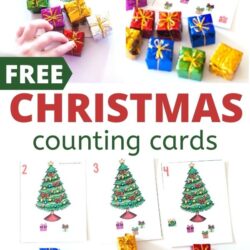 Free Christmas Counting Cards collage image| collage pictures Christmas counting cards and mini gift manipulatives|