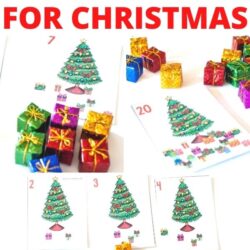 free preschool counting cards for christmas