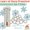 snowballs, snowflakes, and a thermometer with text preschool lesson plans for an ice and snow theme | winter lesson plans for preschool |