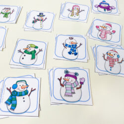snowman matching cards