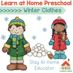 learn at home preschool winter clothes theme