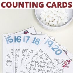 free snowman ten frame counting cards