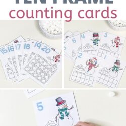 free winter ten frame counting cards
