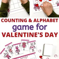 free counting and alphabet game for valentine's day