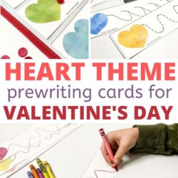 heart theme prewriting cards for valentine's day