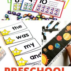 free preschool printables for a space theme