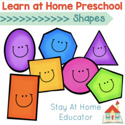 learn at home preschool shapes theme
