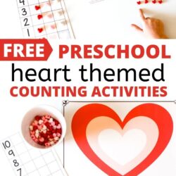 free preschool heart themed counting activities