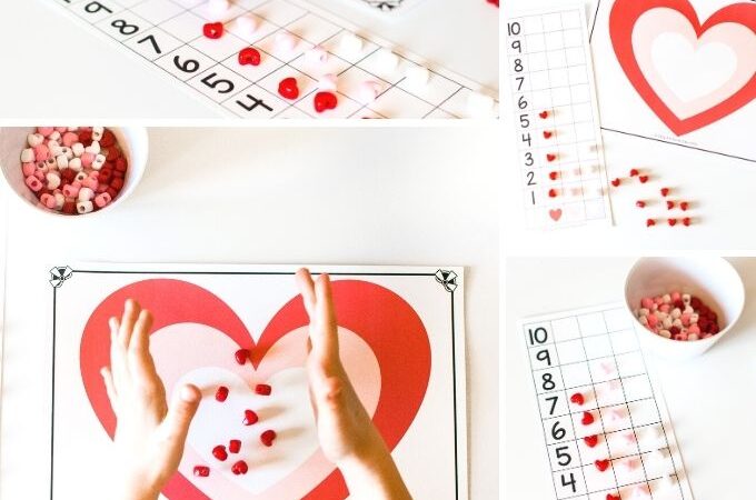 Valentine's Button Drop Counting Game