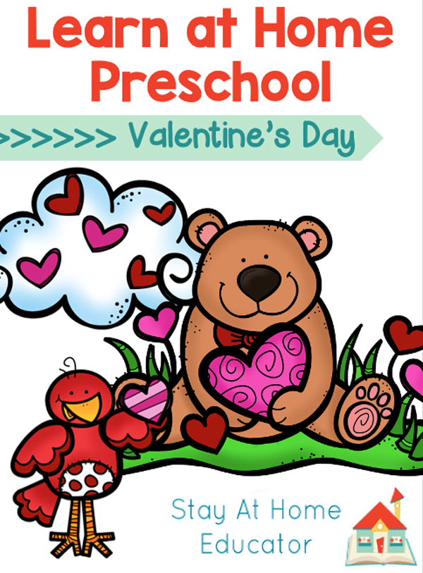 free learn at home preschool lesson plans for a valentine's day theme
