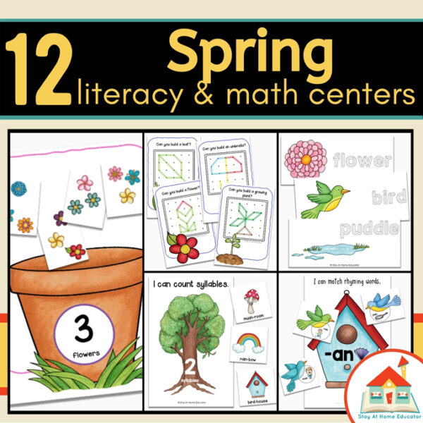spring math and literacy centers