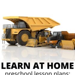 free learn at home preschool for a construction theme