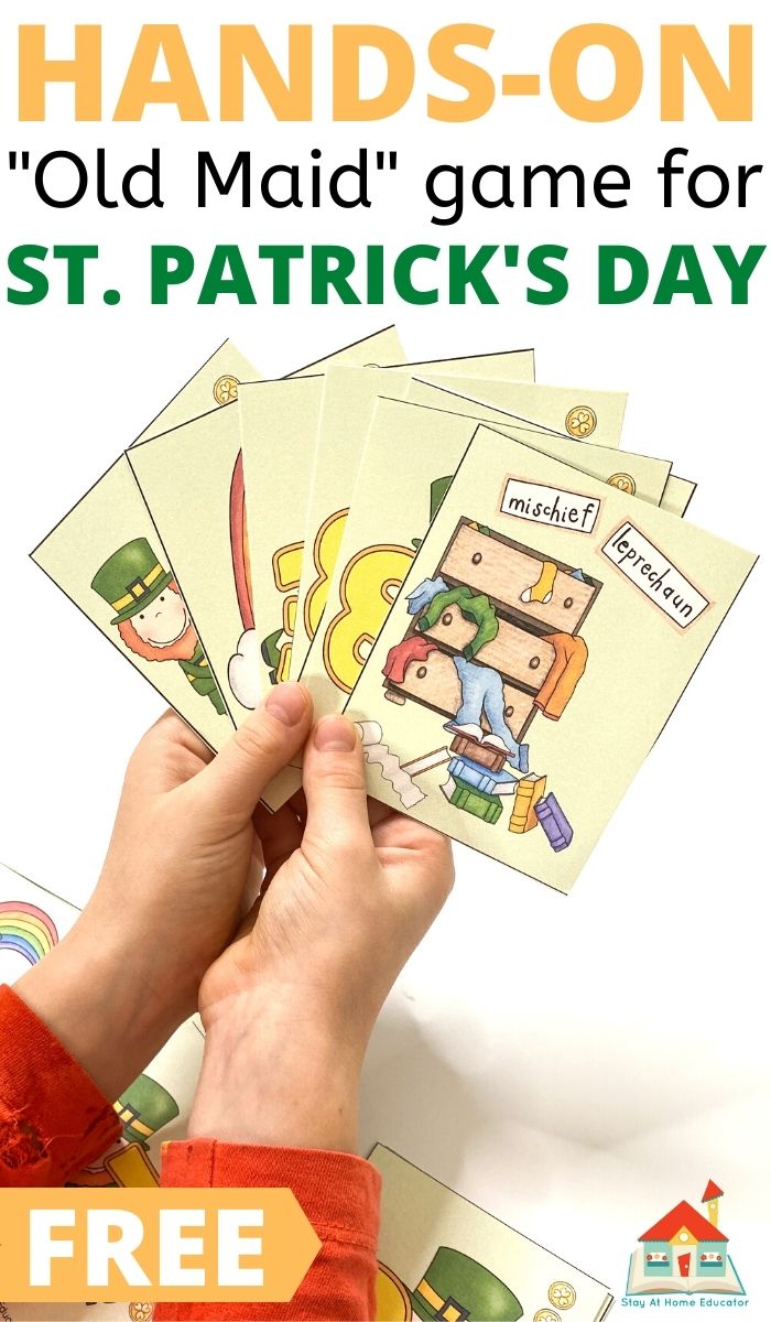 St. Patrick's Day games for preschoolers - printable old maid card game, how to play Old Maid, preschool St. Patrick's Day activities