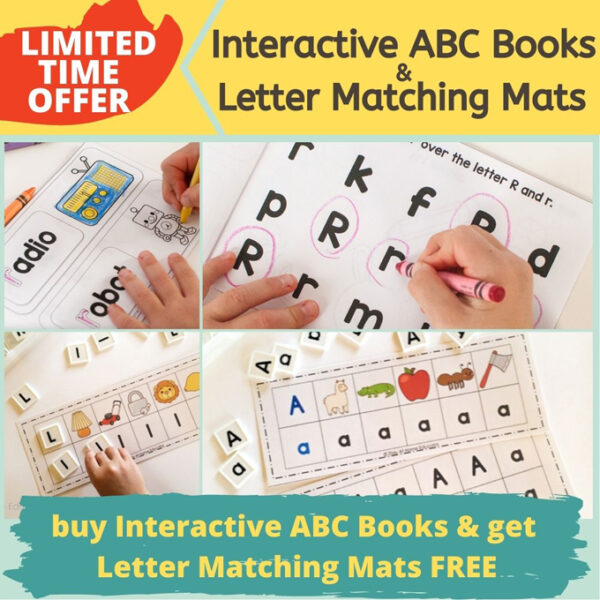 interactive abc books and letter matching mats