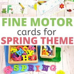 free fine motor cards for spring theme