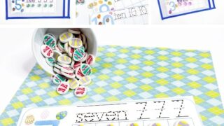 easter ten frame counting cards