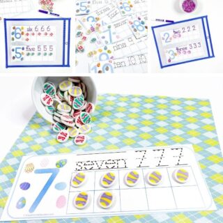 easter ten frame counting cards