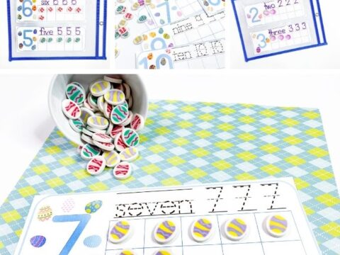 easter ten frame counting cards