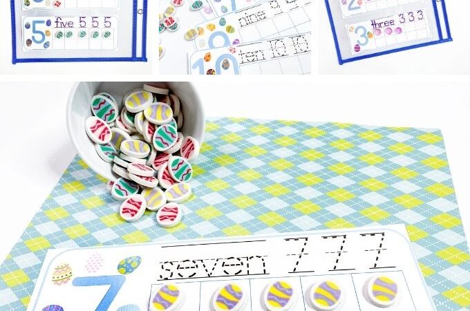 easter ten frame counting cards