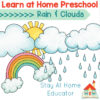 rain clouds, rainbow, and sunshine with text free rain and clouds lesson plans for preschoolers | weather themed activities for preschool |