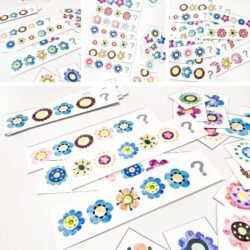 free flower theme pattern cards