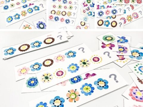 free flower theme pattern cards