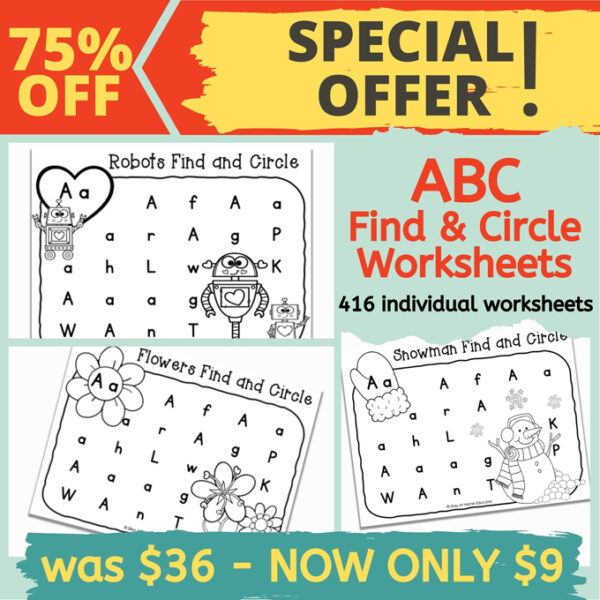 ABC Find and Circle Worksheets Promo
