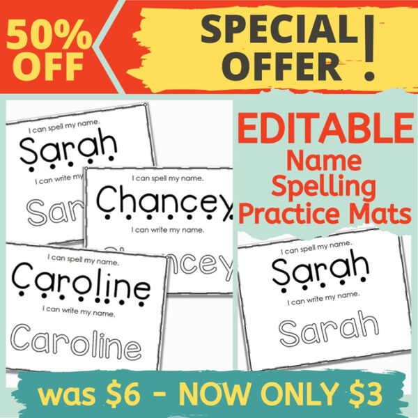 Name Spelling Practice Mats Promo