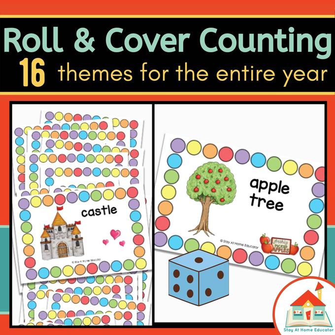 roll and cover counting mats bundle, including ocean counting activities for preschool