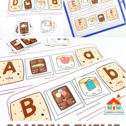 free camping theme beginning sounds printable