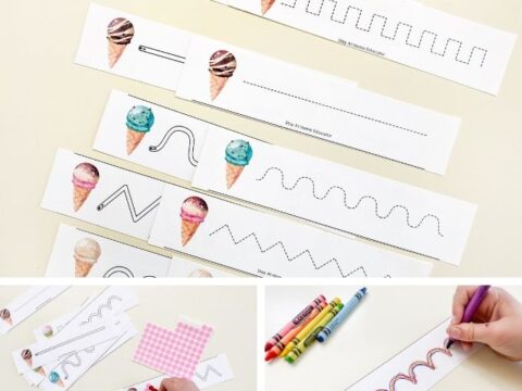Summer Prewriting Activities - Ice Cream Theme | Engaging activities to enhance fine motor skills and pencil grasp | Tracing practice | Prewriting strokes worksheets for summer | Children's books about Ice cream theme