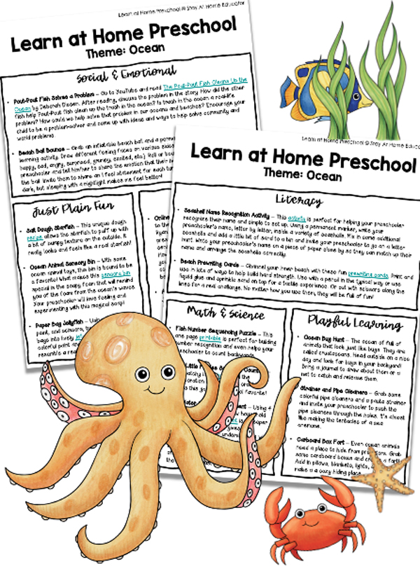 learn at home preschool ocean theme