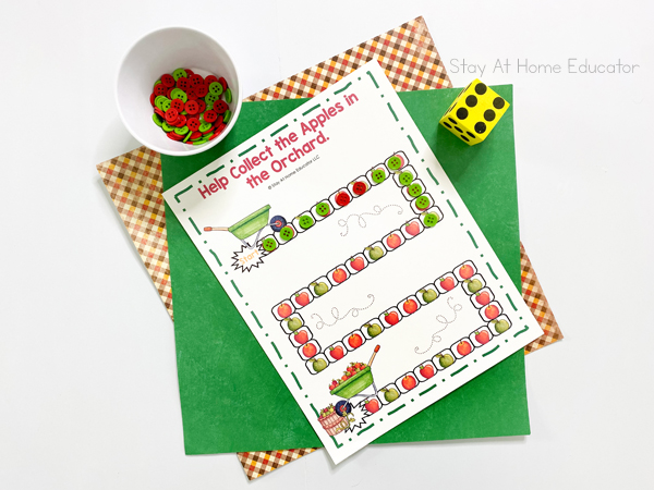 collecting apples game - apple counting activities for preschoolers | collecting apple board game | counting activities for preschoolers | apple counting board game