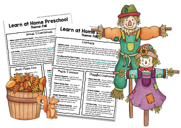 Preschool lesson plans with a fall focus