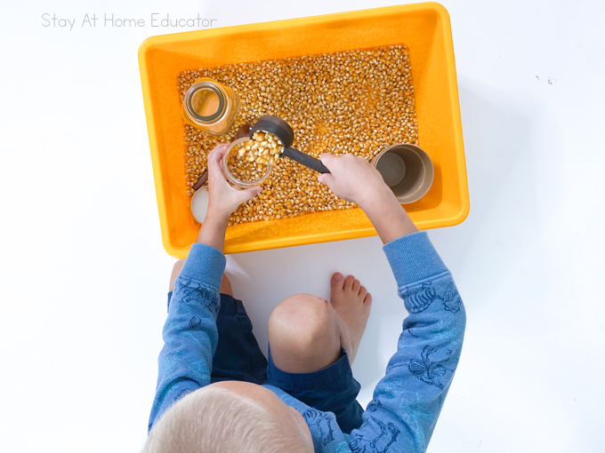 scooping and pouring activity for toddlers