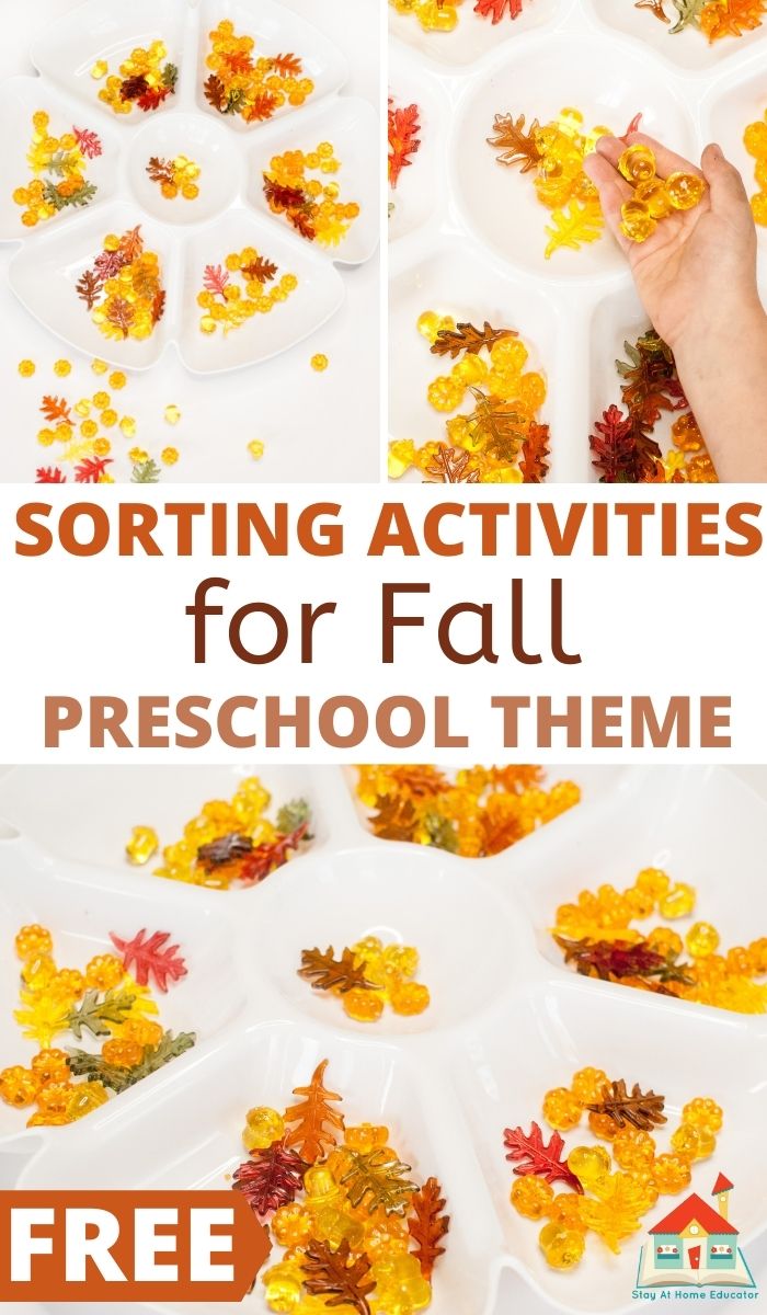 fall sorting activities for preschoolers, autumn sorting activity, fall questions for preschoolers