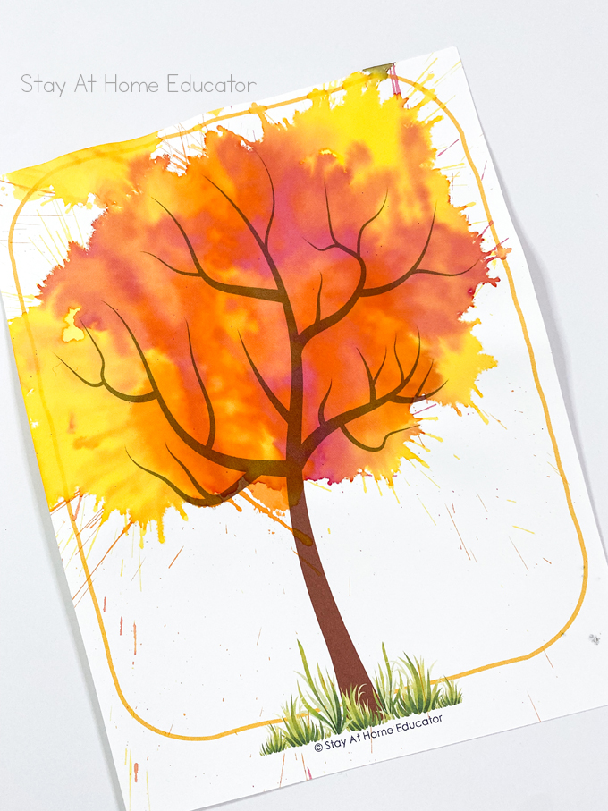 beautiful fall process art - fall tree craft for preschoolers