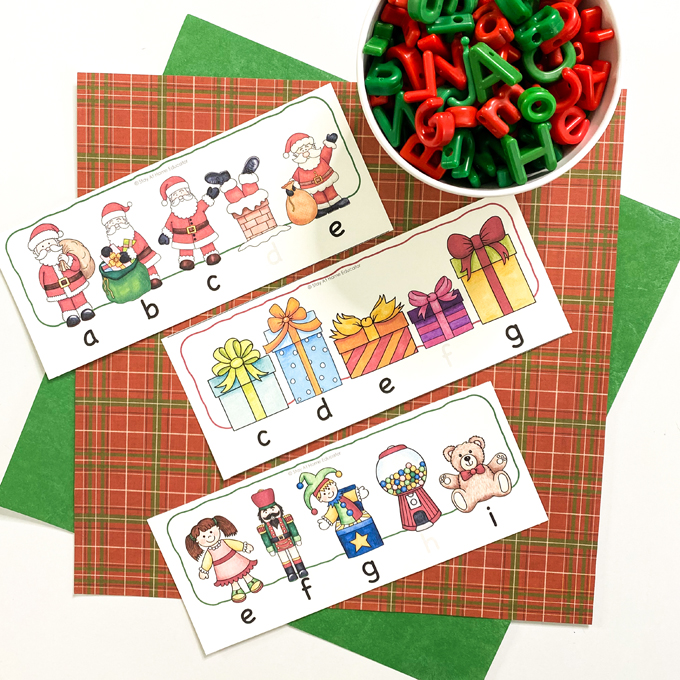 Christmas ABC Order Cards to Teach Letters - Stay At Home Educator