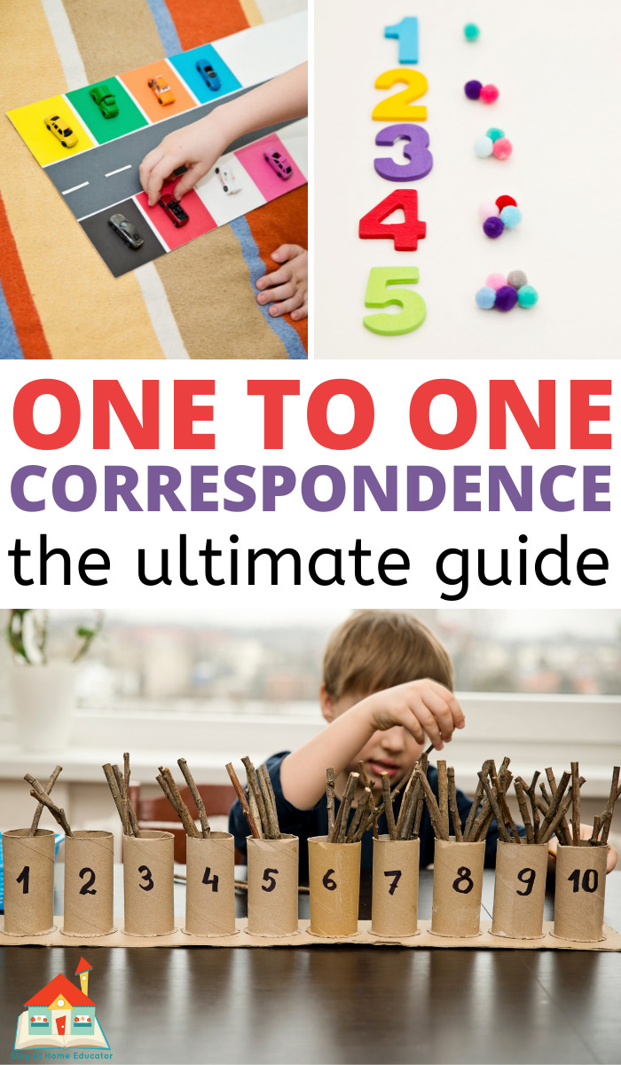 three creative ways to teach one to one correspondence in a pinnable collage with the text one to one correspondence the ultimate guide