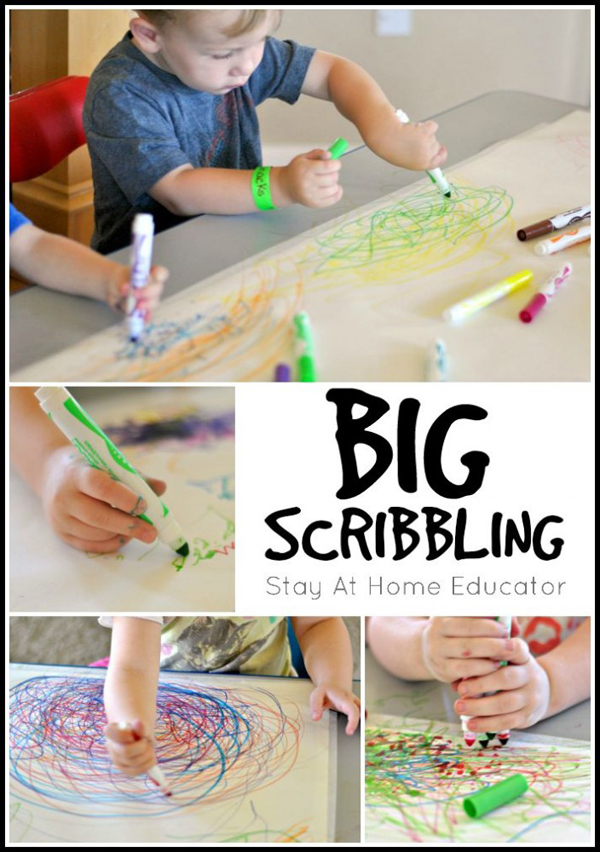 big scribbling art for toddlers