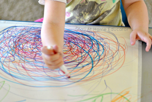 big scribbling art for kids and toddlers