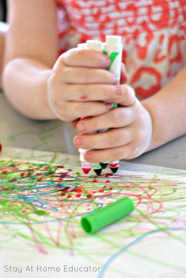 big scribbling art for toddlers in emergent writing